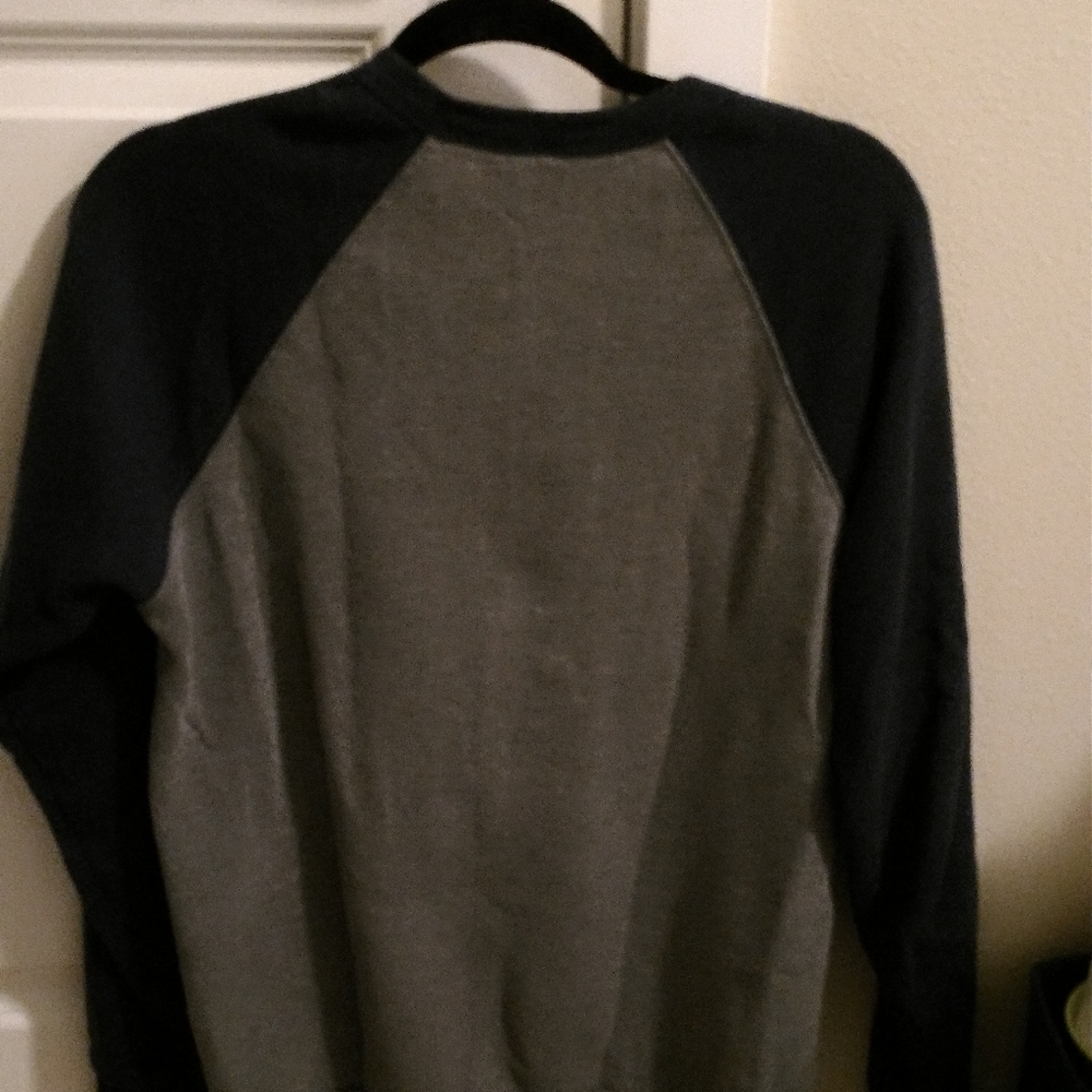 Grey and Navy Blue sleeved sweatshirt - Picture 2 of 3